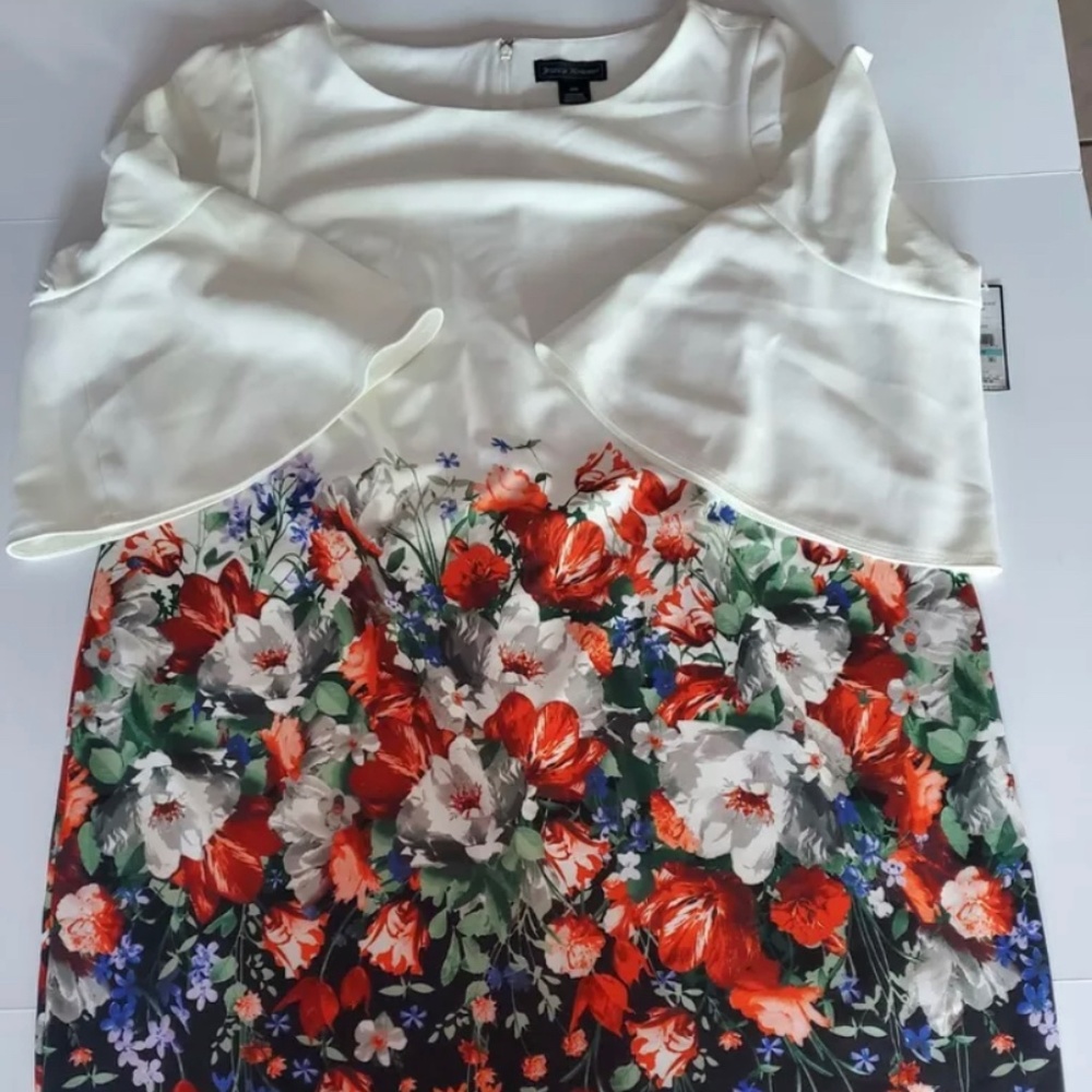 Jessica Howard Womens Flower Dress Size 20W Plus Jersey Bell Sleeve $108 New